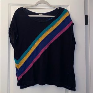 FREE PEOPLE short sleeve rainbow top